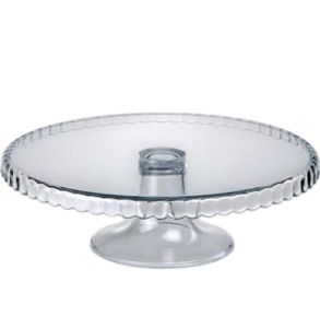 Скляна тарілка на ніжці 28 см